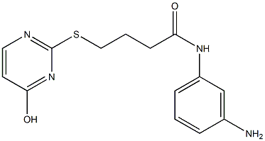 N-(3-aminophenyl)-4-[(4-hydroxypyrimidin-2-yl)sulfanyl]butanamide 구조식 이미지