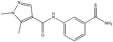 N-(3-carbamothioylphenyl)-1,5-dimethyl-1H-pyrazole-4-carboxamide 구조식 이미지