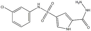 N-(3-chlorophenyl)-5-(hydrazinocarbonyl)-1H-pyrrole-3-sulfonamide 구조식 이미지