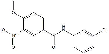 N-(3-hydroxyphenyl)-4-methoxy-3-nitrobenzamide 구조식 이미지