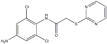 N-(4-amino-2,6-dichlorophenyl)-2-(pyrimidin-2-ylsulfanyl)acetamide 구조식 이미지