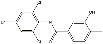 N-(4-bromo-2,6-dichlorophenyl)-3-hydroxy-4-methylbenzamide 구조식 이미지