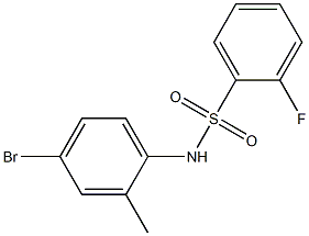 N-(4-bromo-2-methylphenyl)-2-fluorobenzenesulfonamide 구조식 이미지