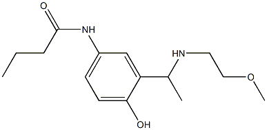 N-(4-hydroxy-3-{1-[(2-methoxyethyl)amino]ethyl}phenyl)butanamide 구조식 이미지