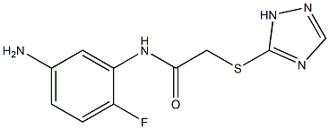 N-(5-amino-2-fluorophenyl)-2-(1H-1,2,4-triazol-5-ylsulfanyl)acetamide 구조식 이미지
