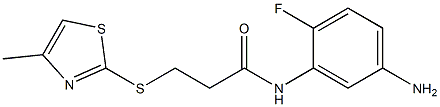 N-(5-amino-2-fluorophenyl)-3-[(4-methyl-1,3-thiazol-2-yl)sulfanyl]propanamide 구조식 이미지