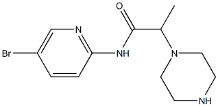 N-(5-bromopyridin-2-yl)-2-(piperazin-1-yl)propanamide Structure