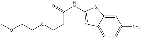 N-(6-amino-1,3-benzothiazol-2-yl)-3-(2-methoxyethoxy)propanamide 구조식 이미지