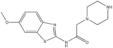 N-(6-methoxy-1,3-benzothiazol-2-yl)-2-(piperazin-1-yl)acetamide 구조식 이미지