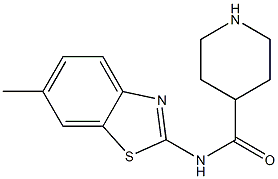 N-(6-methyl-1,3-benzothiazol-2-yl)piperidine-4-carboxamide 구조식 이미지