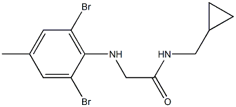 N-(cyclopropylmethyl)-2-[(2,6-dibromo-4-methylphenyl)amino]acetamide 구조식 이미지