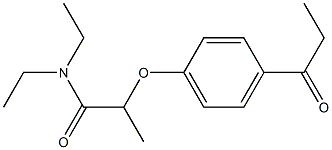 N,N-diethyl-2-(4-propanoylphenoxy)propanamide 구조식 이미지