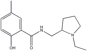 N-[(1-ethylpyrrolidin-2-yl)methyl]-2-hydroxy-5-methylbenzamide 구조식 이미지