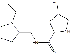 N-[(1-ethylpyrrolidin-2-yl)methyl]-4-hydroxypyrrolidine-2-carboxamide 구조식 이미지