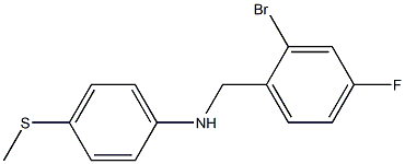 N-[(2-bromo-4-fluorophenyl)methyl]-4-(methylsulfanyl)aniline 구조식 이미지