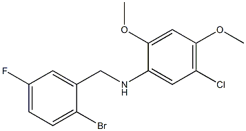 N-[(2-bromo-5-fluorophenyl)methyl]-5-chloro-2,4-dimethoxyaniline 구조식 이미지