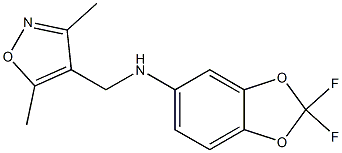 N-[(3,5-dimethyl-1,2-oxazol-4-yl)methyl]-2,2-difluoro-2H-1,3-benzodioxol-5-amine 구조식 이미지