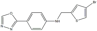 N-[(4-bromothiophen-2-yl)methyl]-4-(1,3,4-oxadiazol-2-yl)aniline 구조식 이미지
