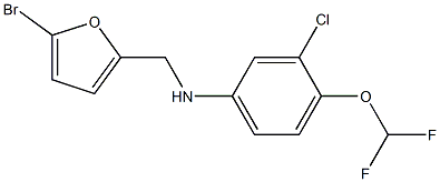 N-[(5-bromofuran-2-yl)methyl]-3-chloro-4-(difluoromethoxy)aniline 구조식 이미지