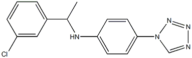 N-[1-(3-chlorophenyl)ethyl]-4-(1H-1,2,3,4-tetrazol-1-yl)aniline 구조식 이미지