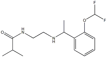 N-[2-({1-[2-(difluoromethoxy)phenyl]ethyl}amino)ethyl]-2-methylpropanamide 구조식 이미지