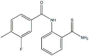 N-[2-(aminocarbonothioyl)phenyl]-3-fluoro-4-methylbenzamide 구조식 이미지