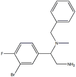 N-[2-amino-1-(3-bromo-4-fluorophenyl)ethyl]-N-benzyl-N-methylamine 구조식 이미지