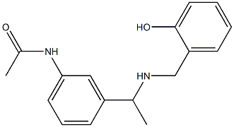 N-[3-(1-{[(2-hydroxyphenyl)methyl]amino}ethyl)phenyl]acetamide Structure