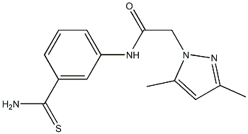 N-[3-(aminocarbonothioyl)phenyl]-2-(3,5-dimethyl-1H-pyrazol-1-yl)acetamide Structure