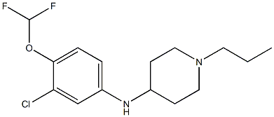 N-[3-chloro-4-(difluoromethoxy)phenyl]-1-propylpiperidin-4-amine 구조식 이미지