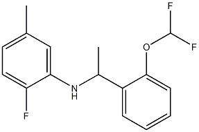 N-{1-[2-(difluoromethoxy)phenyl]ethyl}-2-fluoro-5-methylaniline Structure