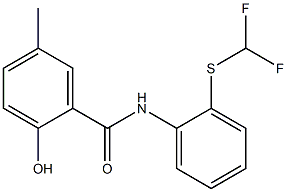 N-{2-[(difluoromethyl)sulfanyl]phenyl}-2-hydroxy-5-methylbenzamide 구조식 이미지