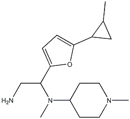 N-{2-amino-1-[5-(2-methylcyclopropyl)-2-furyl]ethyl}-N-methyl-N-(1-methylpiperidin-4-yl)amine 구조식 이미지