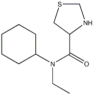 N-cyclohexyl-N-ethyl-1,3-thiazolidine-4-carboxamide 구조식 이미지