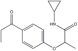 N-cyclopropyl-2-(4-propanoylphenoxy)propanamide Structure