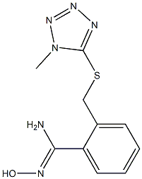 N'-hydroxy-2-{[(1-methyl-1H-1,2,3,4-tetrazol-5-yl)sulfanyl]methyl}benzene-1-carboximidamide 구조식 이미지