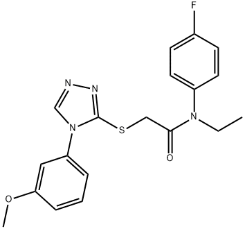 Acetamide,  N-ethyl-N-(4-fluorophenyl)-2-[[4-(3-methoxyphenyl)-4H-1,2,4-triazol-3-yl]thio]- 구조식 이미지