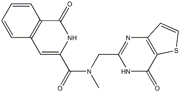 3-Isoquinolinecarboxamide,  N-[(3,4-dihydro-4-oxothieno[3,2-d]pyrimidin-2-yl)methyl]-1,2-dihydro-N-methyl-1-oxo- 구조식 이미지