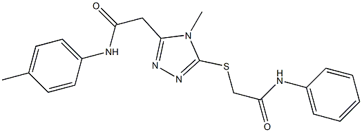 2-{5-[(2-anilino-2-oxoethyl)sulfanyl]-4-methyl-4H-1,2,4-triazol-3-yl}-N-(4-methylphenyl)acetamide Structure
