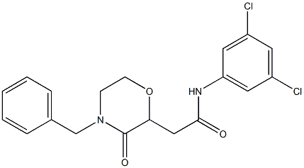 2-(4-benzyl-3-oxo-2-morpholinyl)-N-(3,5-dichlorophenyl)acetamide 구조식 이미지