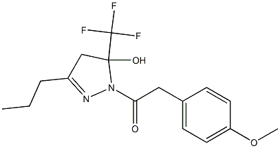 1-[(4-methoxyphenyl)acetyl]-3-propyl-5-(trifluoromethyl)-4,5-dihydro-1H-pyrazol-5-ol 구조식 이미지