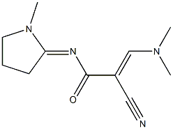 2-cyano-3-(dimethylamino)-N-(1-methyl-2-pyrrolidinylidene)acrylamide Structure