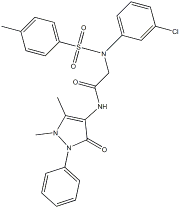 2-{(3-chlorophenyl)[(4-methylphenyl)sulfonyl]amino}-N-(1,5-dimethyl-3-oxo-2-phenyl-2,3-dihydro-1H-pyrazol-4-yl)acetamide Structure