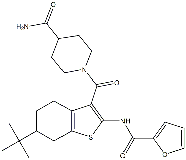 1-{[6-tert-butyl-2-(2-furoylamino)-4,5,6,7-tetrahydro-1-benzothien-3-yl]carbonyl}piperidine-4-carboxamide Structure