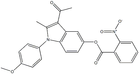 3-acetyl-1-(4-methoxyphenyl)-2-methyl-1H-indol-5-yl 2-nitrobenzoate Structure