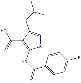 2-[(4-fluorobenzoyl)amino]-4-isobutyl-3-thiophenecarboxylic acid Structure