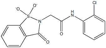 N-(2-chlorophenyl)-2-(1,1-dioxido-3-oxo-1,2-benzisothiazol-2(3H)-yl)acetamide 구조식 이미지