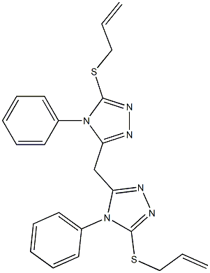 3-(allylsulfanyl)-5-{[5-(allylsulfanyl)-4-phenyl-4H-1,2,4-triazol-3-yl]methyl}-4-phenyl-4H-1,2,4-triazole Structure
