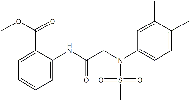 methyl 2-({[3,4-dimethyl(methylsulfonyl)anilino]acetyl}amino)benzoate 구조식 이미지