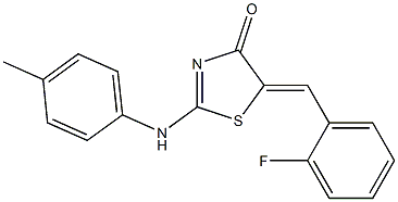 5-(2-fluorobenzylidene)-2-(4-toluidino)-1,3-thiazol-4(5H)-one Structure